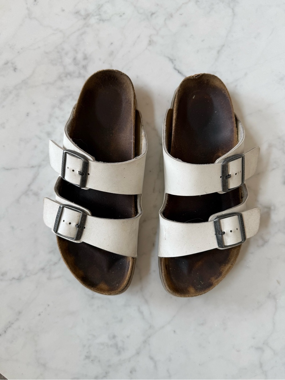 Birkenstock Arizona White Double Strap Sandals Women’s Size 7